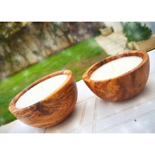Scented candle bowl in Olive Wood (10cm)